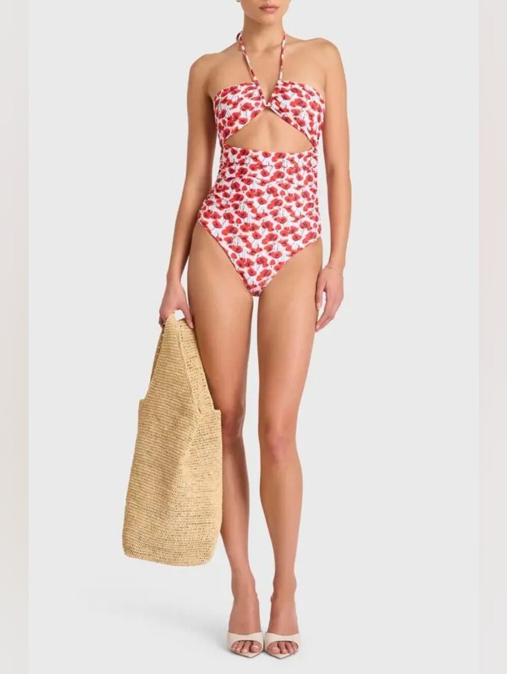 NWOT Amanda Uprichard Seneca Red & White Floral One Piece - Sz Sm